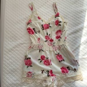 Romper - rose & lace size small